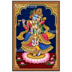 TR103 Dancing Radha Krishna: The Divine Couple in Joyful Embrace, Where Love Becomes a Dance