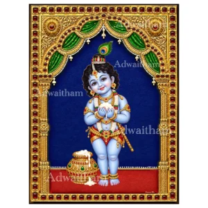 TR92 Baby Krishna Eating Butter: The Divine Child, Spreading Joy and Sweetness