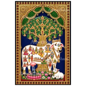 Kamadhenu with Karpagaviruksham: The Divine Cow and Wish-Fulfilling Tree, Blessing Every Home with Abundance